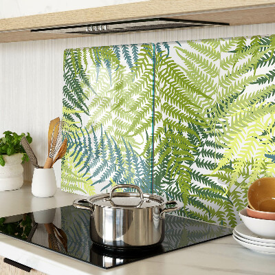 Tabla de cortar de cristal Hojas de helecho en diferentes tonos.