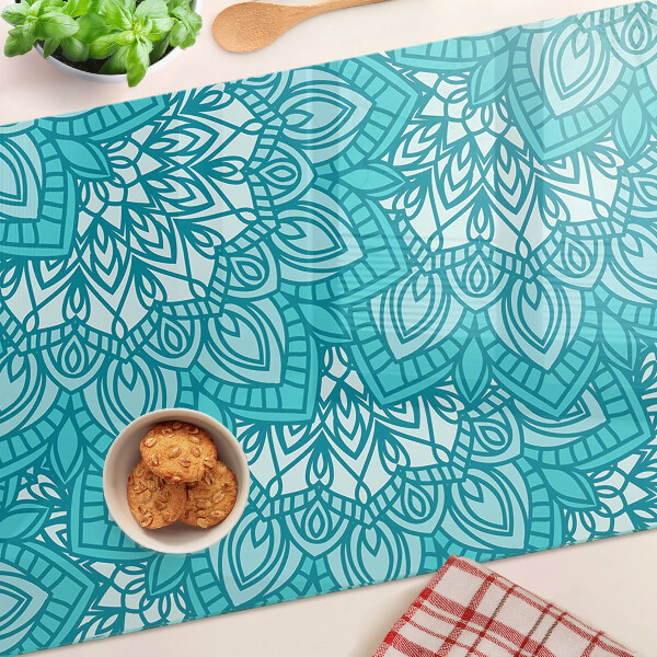 Tabla de cocina Patrón de mandala en tonos azules