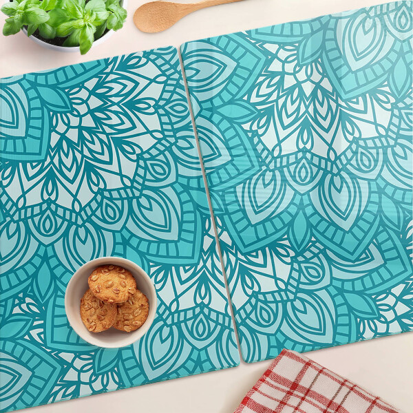 Tabla de cocina Patrón de mandala en tonos azules