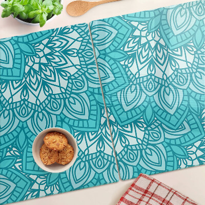Tabla de cocina Patrón de mandala en tonos azules