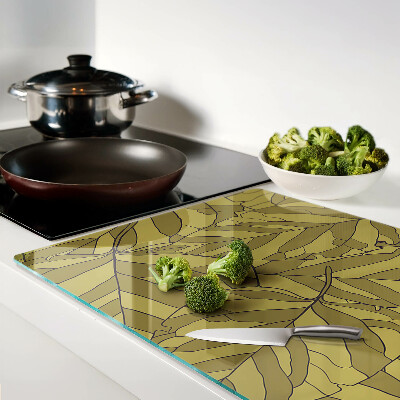 Szklana deska do krojenia Liście w odcieniach złota