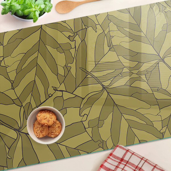 Tabla para cortar Hojas en tonos dorados