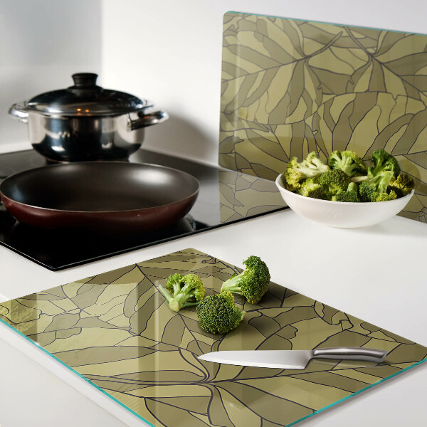 Tabla para cortar Hojas en tonos dorados