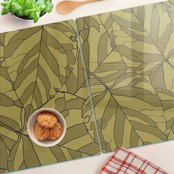 Tabla para cortar Hojas en tonos dorados