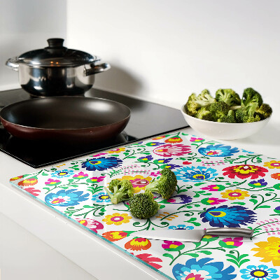 Tabla de cortar de cristal Patrón floral popular