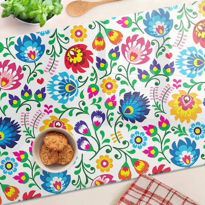 Tabla de cortar de cristal Patrón floral popular