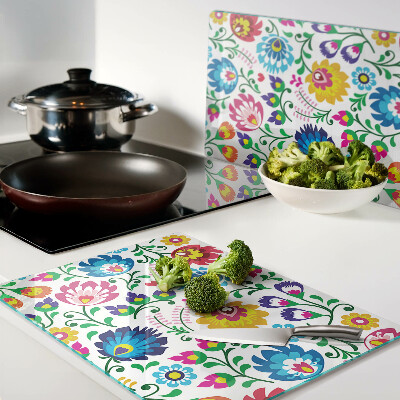 Tabla de cortar de cristal Patrón floral popular