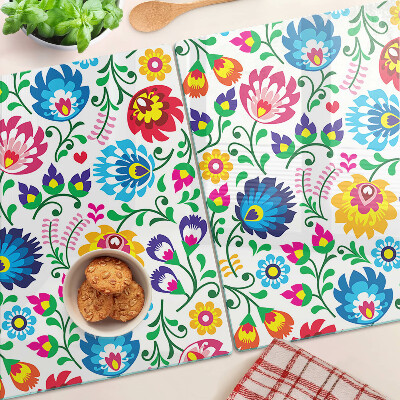 Tabla de cortar de cristal Patrón floral popular