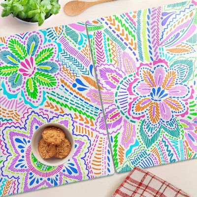 Tabla de cortar Estampado floral en estilo boho