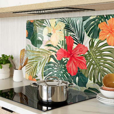 Tabla para cortar Flores y hojas tropicales