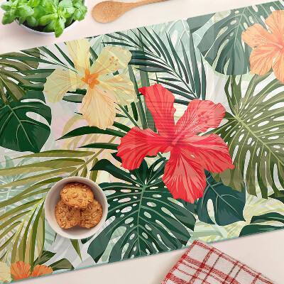 Tabla para cortar Flores y hojas tropicales