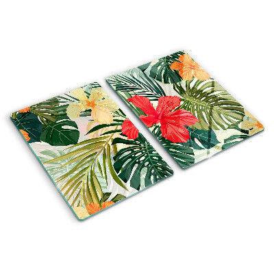Tabla para cortar Flores y hojas tropicales