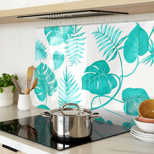 Tabla para cortar Hojas tropicales en tonos verdes.