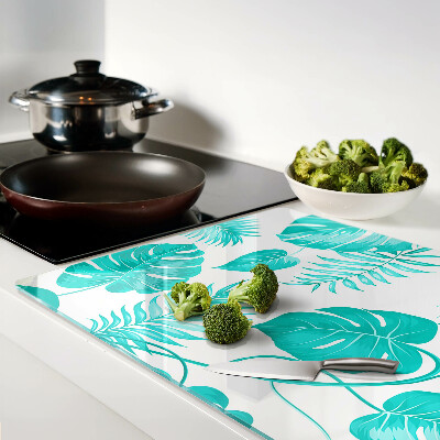 Szklana deska kuchenna Liście tropikalne w odcieniach zieleni