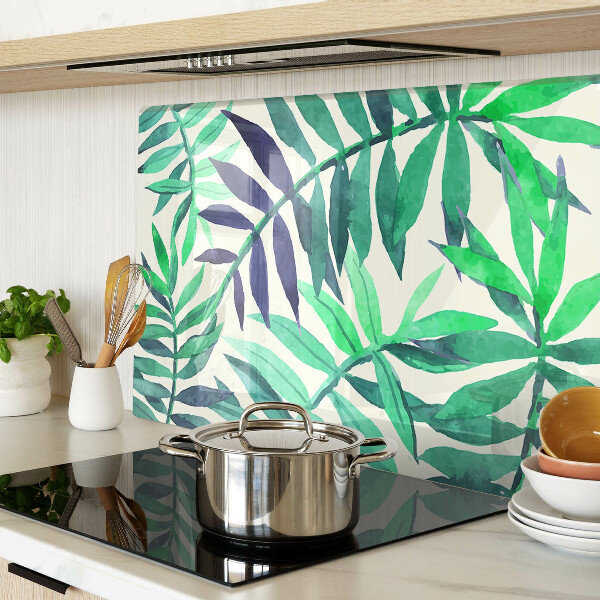 Tabla de cortar Hojas de palma en estilo acuarela