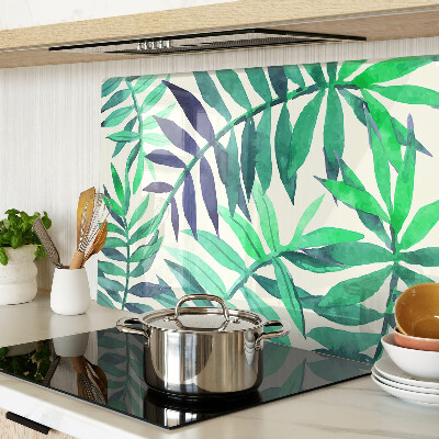 Tabla de cortar Hojas de palma en estilo acuarela