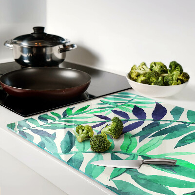 Deska kuchenna szklana Liście palmowe w akwarelowym stylu