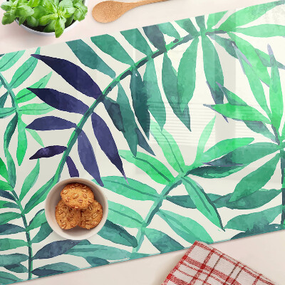 Tabla de cortar Hojas de palma en estilo acuarela