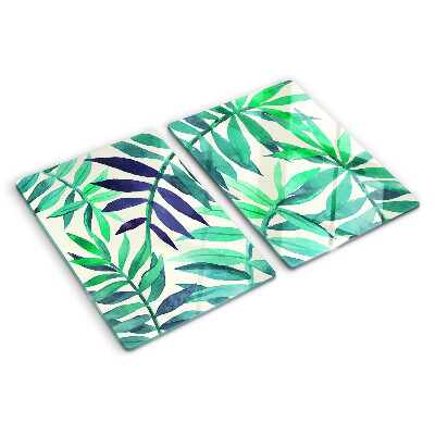 Tabla de cortar Hojas de palma en estilo acuarela