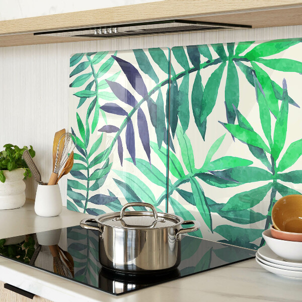 Tabla de cortar Hojas de palma en estilo acuarela