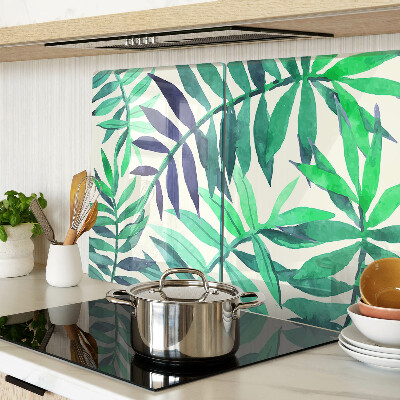 Deska kuchenna szklana Liście palmowe w akwarelowym stylu