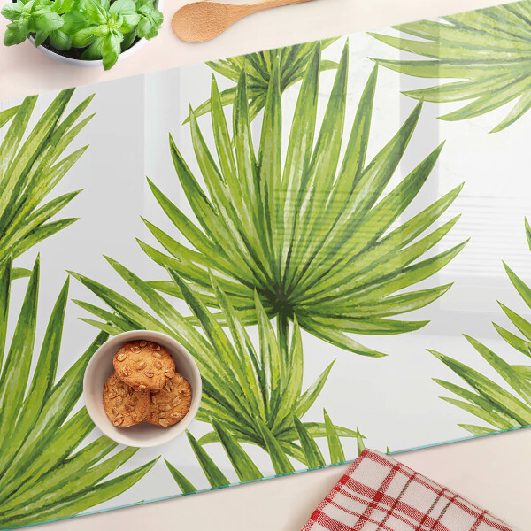 Szklana deska do krojenia Liście palmowe w zielonych odcieniach