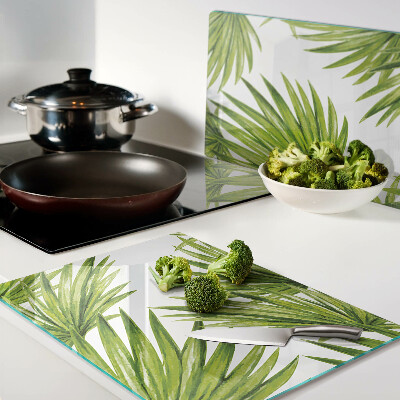 Tabla para cortar Hojas de palma en tonos verdes