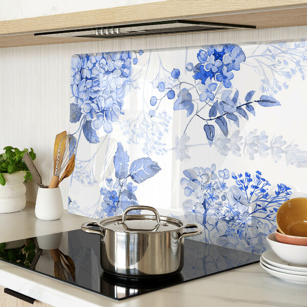 Tabla de cortar de cristal Flores en tonos azules
