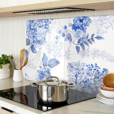 Tabla de cortar de cristal Flores en tonos azules