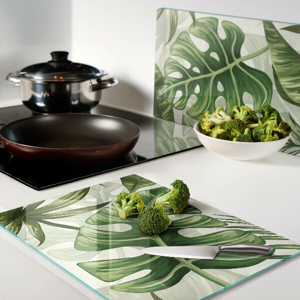 Szklana deska do krojenia Liście tropikalne
