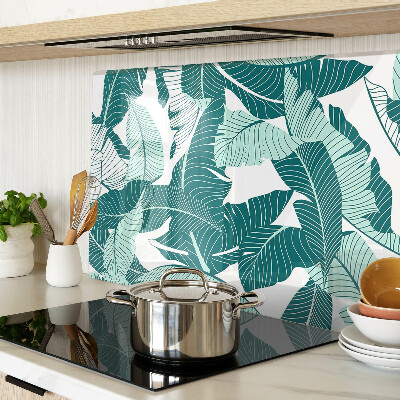 Tabla de cocina Hojas tropicales en tonos verdes.