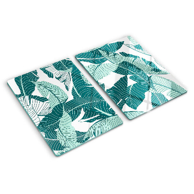 Tabla de cocina Hojas tropicales en tonos verdes.