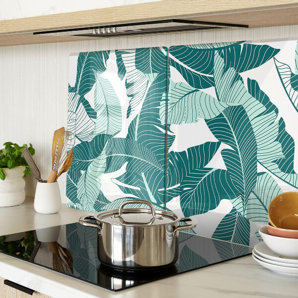 Szklana deska kuchenna Liście tropikalne w odcieniach zieleni