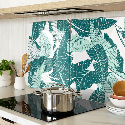 Szklana deska kuchenna Liście tropikalne w odcieniach zieleni