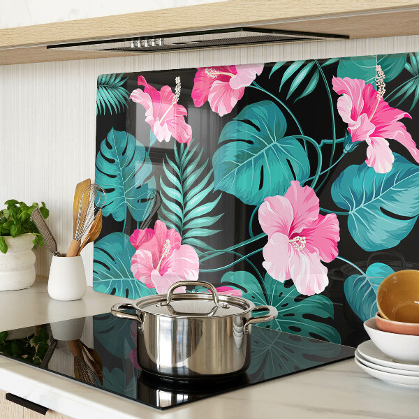 Tabla para cortar Flores y hojas tropicales