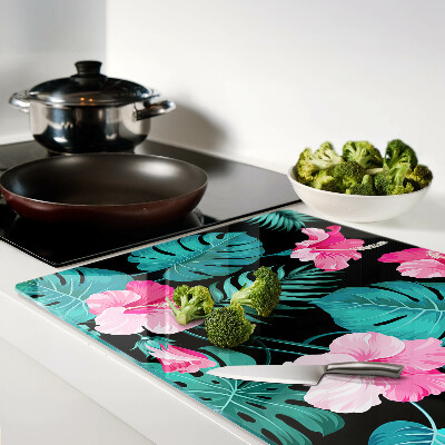 Tabla para cortar Flores y hojas tropicales