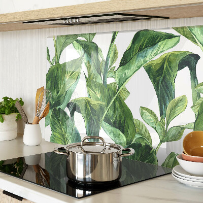 Tabla de cortar de cristal Hojas de plantas tropicales