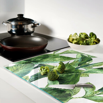 Tabla de cortar de cristal Hojas de plantas tropicales