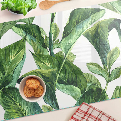 Tabla de cortar de cristal Hojas de plantas tropicales