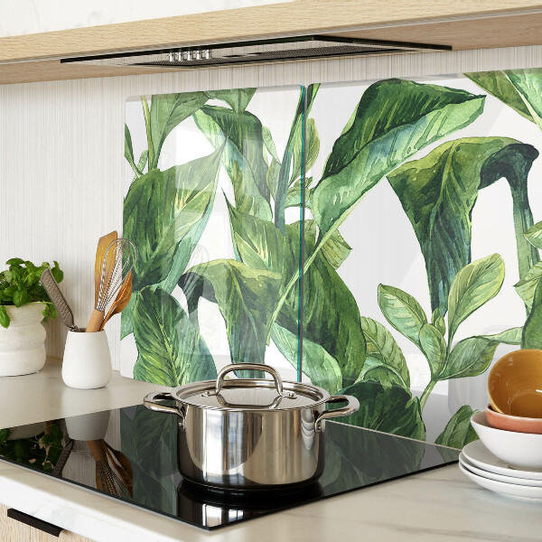 Tabla de cortar de cristal Hojas de plantas tropicales