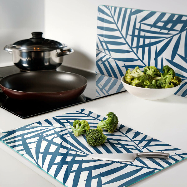 Tabla para cortar Hojas de palma en tonos azules