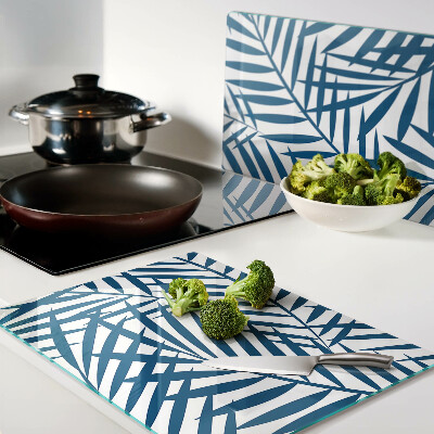 Tabla para cortar Hojas de palma en tonos azules