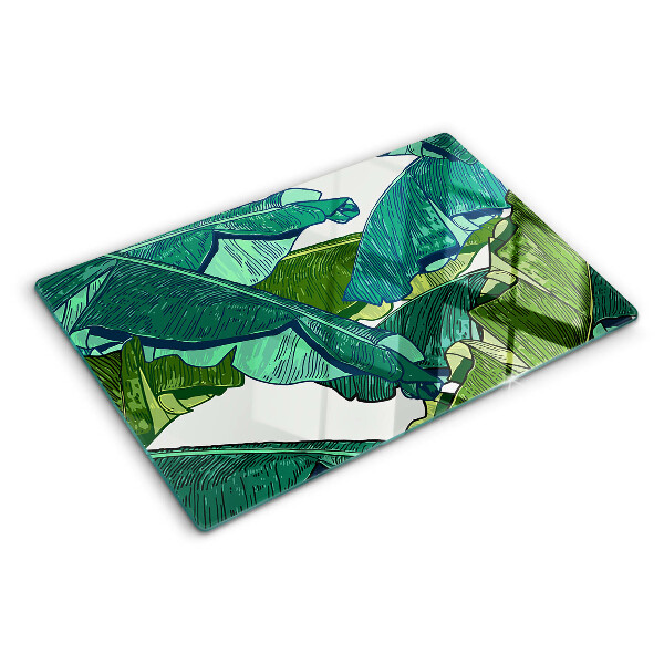 Tabla de cortar Hojas de palma en tonos verdes