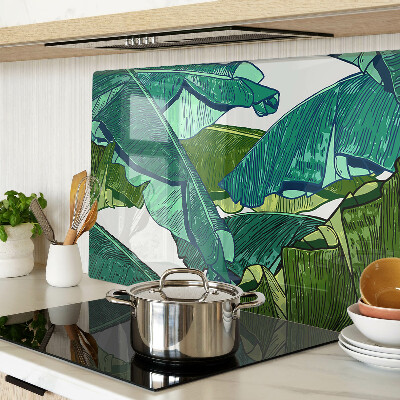 Tabla de cortar Hojas de palma en tonos verdes