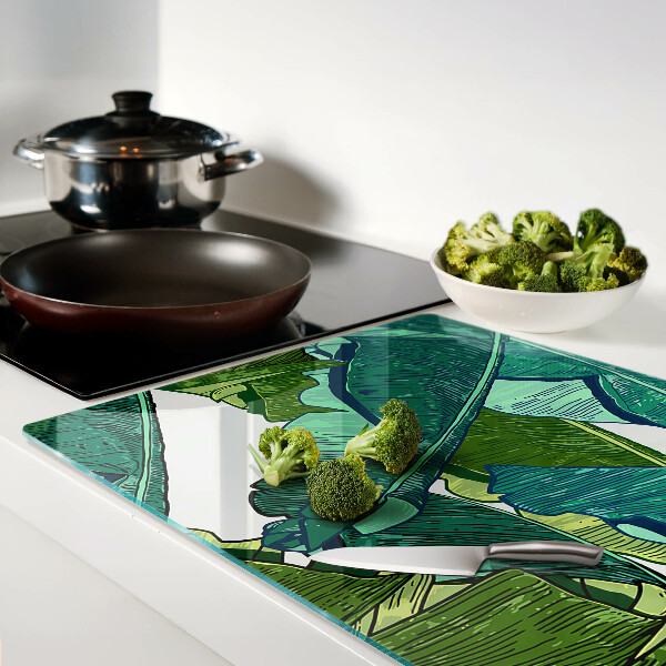 Tabla de cortar Hojas de palma en tonos verdes