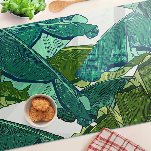 Tabla de cortar Hojas de palma en tonos verdes
