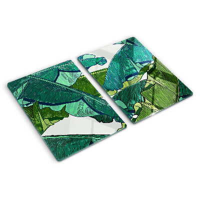 Szklana deska do krojenia Liście palmowe w odcieniach zieleni