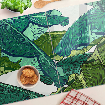 Tabla de cortar Hojas de palma en tonos verdes