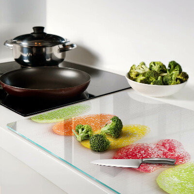 Szklana deska kuchenna Słodycze w kolorach tęczy