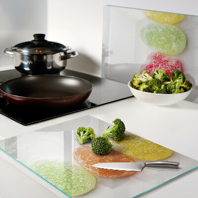 Tabla para cortar Dulces en colores del arco iris